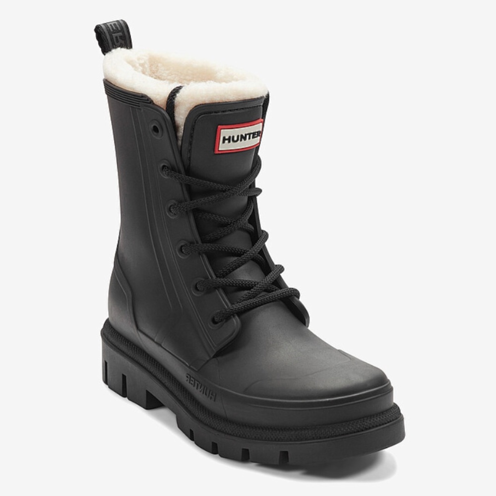 Hunter black Dianas insulated rain boots NWT